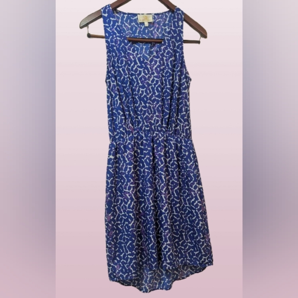 Collective Concepts Blue Purple Geometric Mini Dress Size Small - Picture 1 of 3